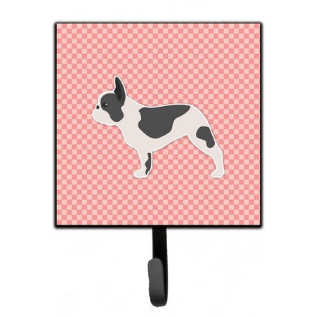 MICASA French Bulldog Checkerboard Pink Leash or Key Holder MI224189
